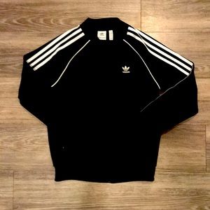 Black and white Adidas track jacket